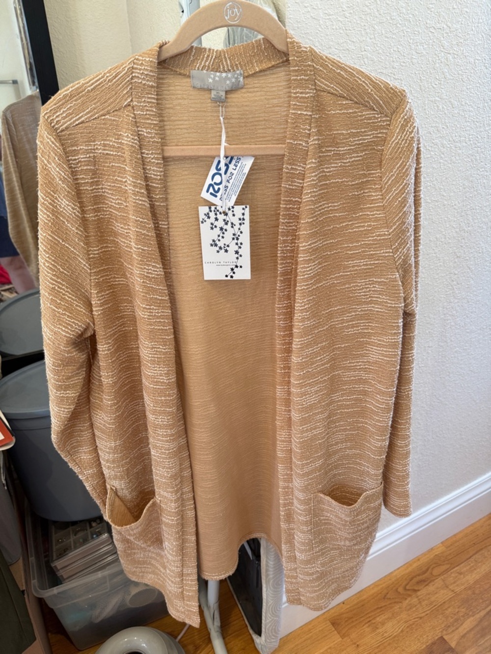 Light tan/mustard Open-Front Women's Cardigan Sweater